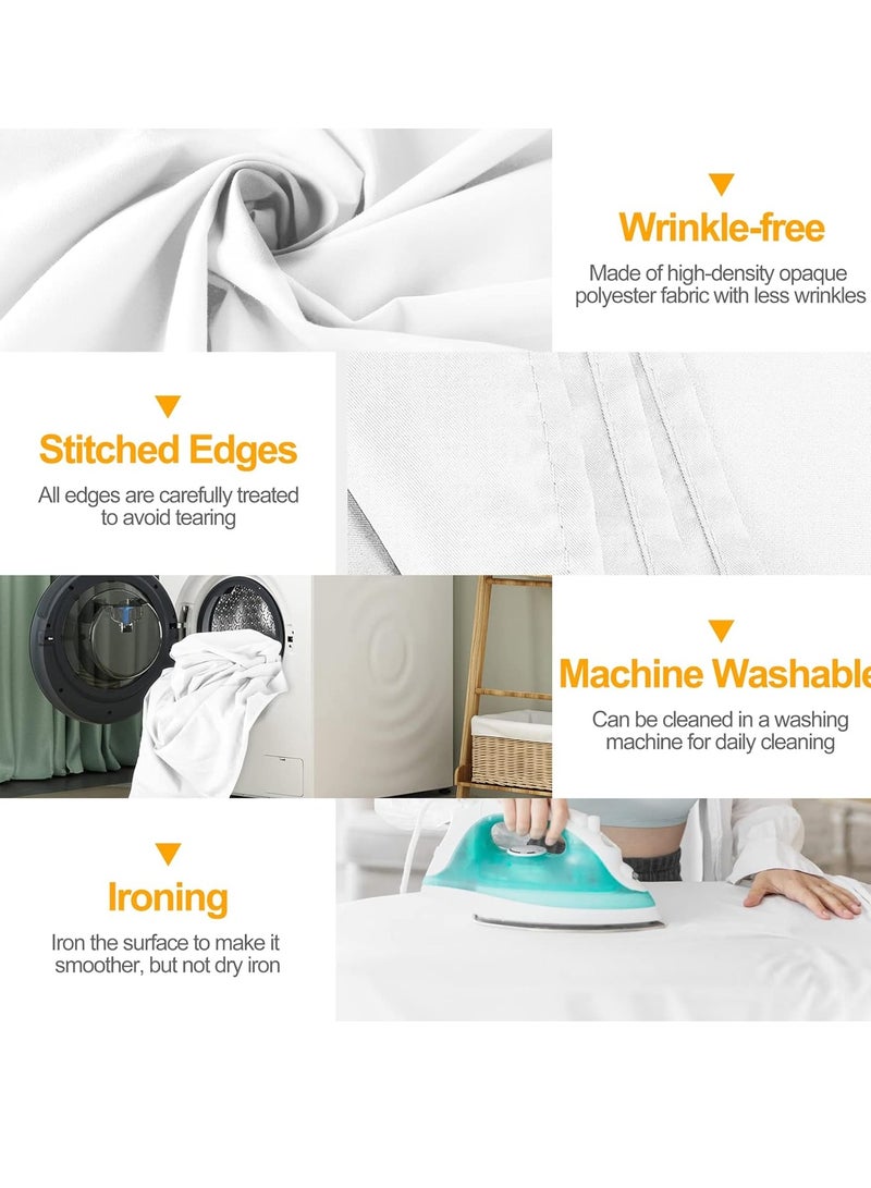 Photography White Backdrops for Wall Mounted Setup Photoshoot Pure White Screen Cloth Sheet Background Zoom Polyester Photo Back Drop Pack for Party Photo Video Shoot 1 x 2 m - Image 3