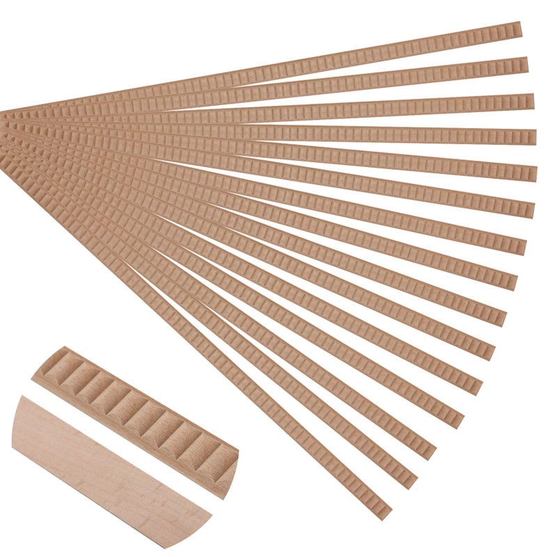 Soengsau 15-Pack 15.75" Unfinished Wood Reeded Trim - Easy to Paint, Cute Decorative Molding DIY Craft for Furniture Frame, Mirror Edge, Wall, Door, Closet, Dresser, Shelf - Image 1