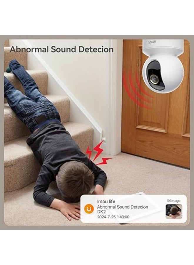 4MP Camera for Home, WIFI Camera Indoor, 360° Indoor Camera, CCTV Camera for Home, HD Baby Monitor, Security Cameras for Pet with IR Night Vision, Two-Way Audio, Motion Detection, Work with Alexa - Image 3
