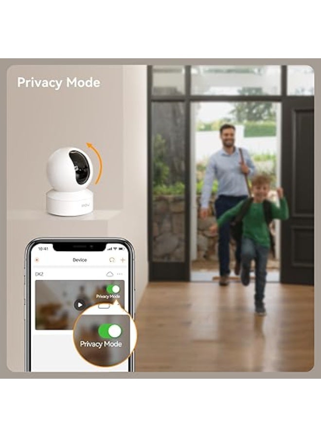 4MP Camera for Home, WIFI Camera Indoor, 360° Indoor Camera, CCTV Camera for Home, HD Baby Monitor, Security Cameras for Pet with IR Night Vision, Two-Way Audio, Motion Detection, Work with Alexa - Image 2