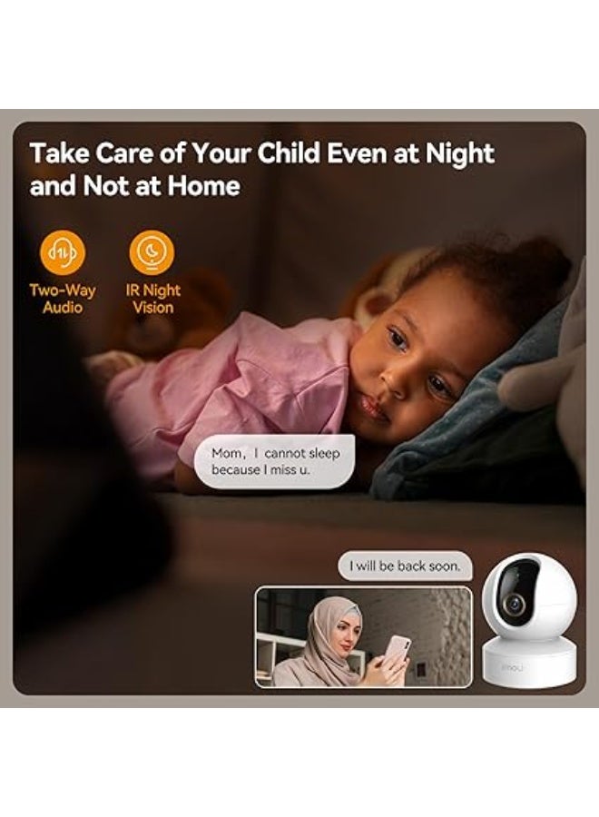 4MP Camera for Home, WIFI Camera Indoor, 360° Indoor Camera, CCTV Camera for Home, HD Baby Monitor, Security Cameras for Pet with IR Night Vision, Two-Way Audio, Motion Detection, Work with Alexa - Image 4