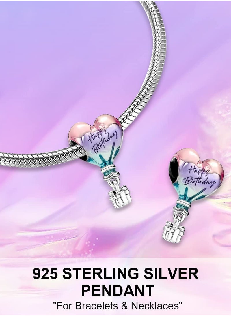 Generic 925 Sterling Silver Charms for Pandora Charm Bracelets and Necklaces Birthday Balloon Dangle Pendants Beads DIY Charms Jewelry Gift for Women Girls  - Image 3