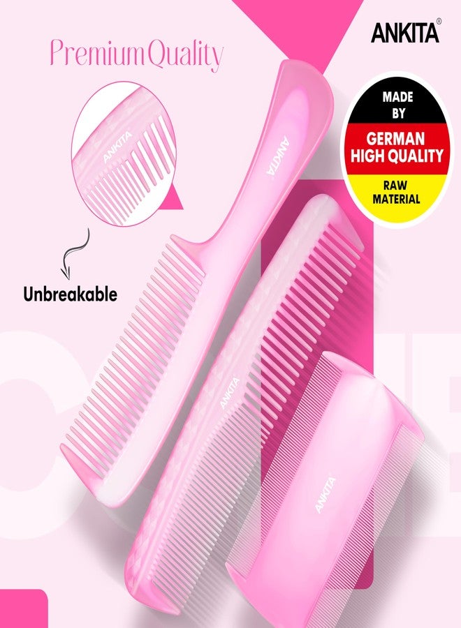 Ankita Hair Comb Set of 2|Hair Styling Comb For Grooming |Hair Comb For Men and Women|(2in1 Set) & Ankita Lice Comb|Nits Removal Comb Narrow Teeth Plastic|Lice Remover Dandruff Dust Double Sided Teath|Tick Removal Tool|Narrow Teeth Comb for Kids, Women and Men, Color May Vary - Image 4