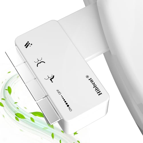 Hibbent UltraSlim Bidet Attachment for Toilet NonElectric Self Cleaning Bidet Toilet Seat Adjustable Fresh Cold Water Pressure Bidet Sprayer Retractable Dual Nozzles for Rear Feminine Wash - Image 1