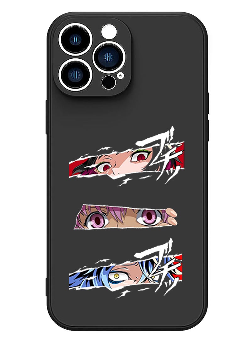 Theodor Protective Slim Fit Case Liquid Silicone Cover with Full Body Protection Anti-Scratch Shockproof Case For iPhone 14 Pro Max Black  - Anime Naruto 2 - Image 1