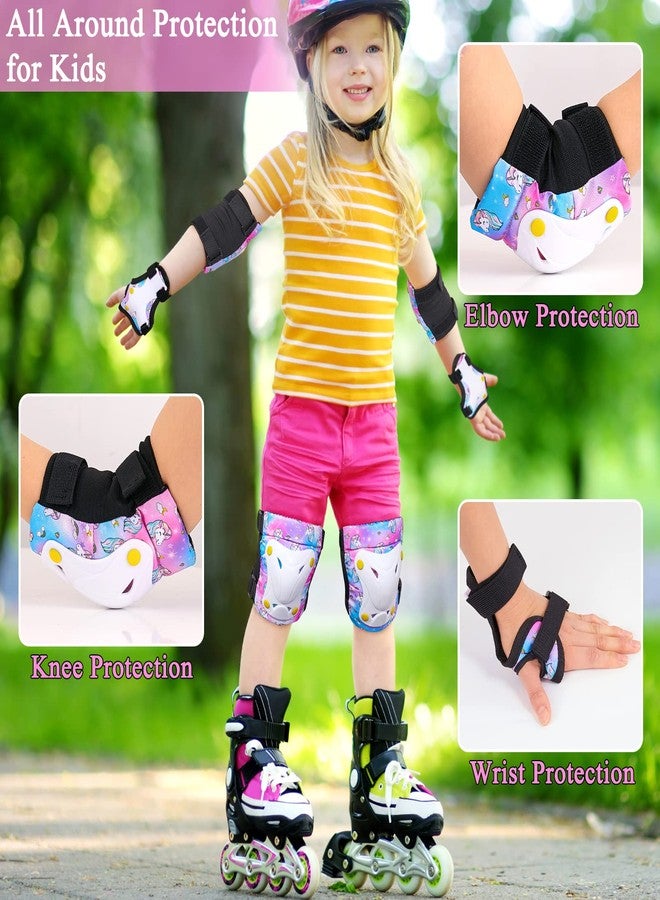 FIODAY Knee Pads for Kids Toddler Knee Pads and Elbow Pads Wrist Guards with Drawstring Bag Adjustable Protective Gear Set for Girls Boys Skating Cycling Skateboard Scooter,3-8 Years,Colorful - Image 2