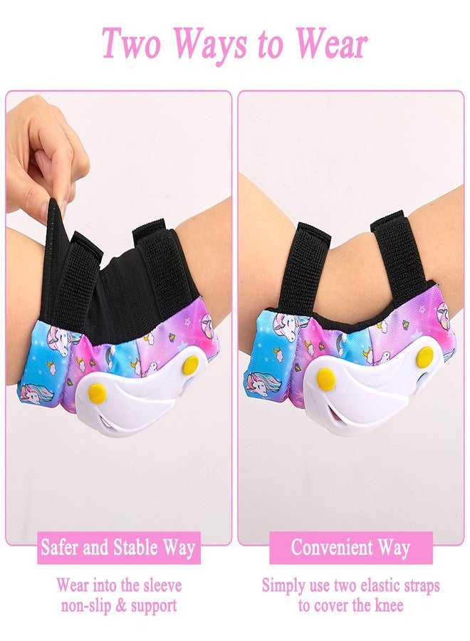 FIODAY Knee Pads for Kids Toddler Knee Pads and Elbow Pads Wrist Guards with Drawstring Bag Adjustable Protective Gear Set for Girls Boys Skating Cycling Skateboard Scooter,3-8 Years,Colorful - Image 5
