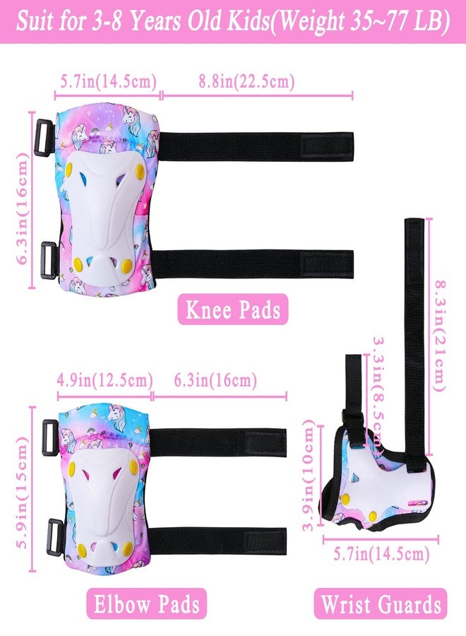 FIODAY Knee Pads for Kids Toddler Knee Pads and Elbow Pads Wrist Guards with Drawstring Bag Adjustable Protective Gear Set for Girls Boys Skating Cycling Skateboard Scooter,3-8 Years,Colorful - Image 4
