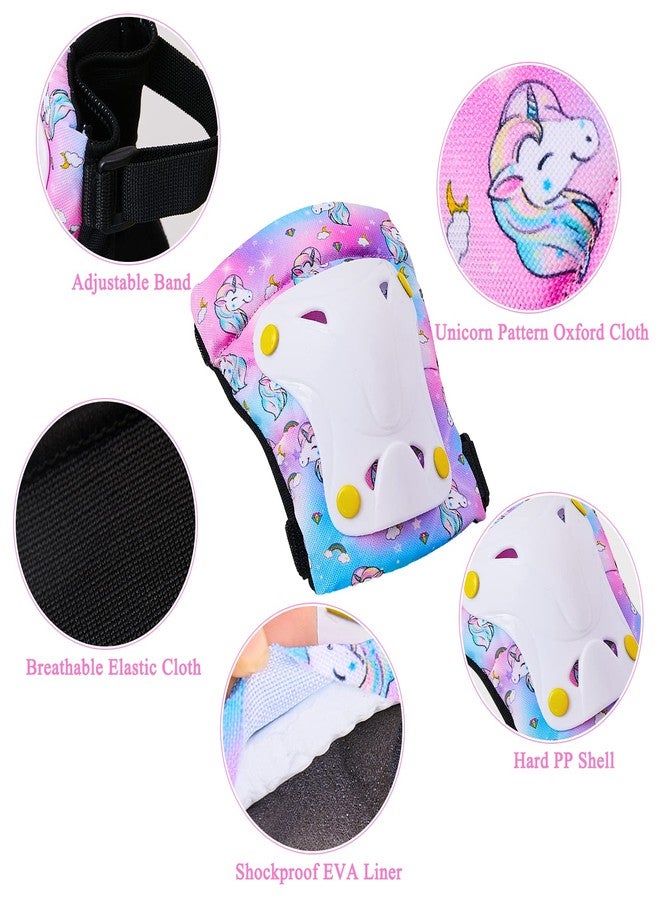 FIODAY Knee Pads for Kids Toddler Knee Pads and Elbow Pads Wrist Guards with Drawstring Bag Adjustable Protective Gear Set for Girls Boys Skating Cycling Skateboard Scooter,3-8 Years,Colorful - Image 3
