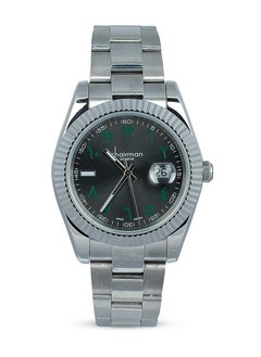 Chairman GENEVE Men's Stainless Steel Silver Wrist Watch with Black Dial and Arabic Numbers  - Image 1