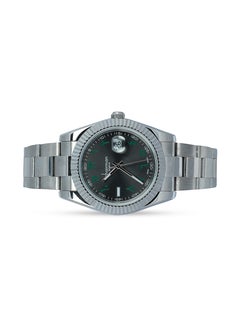Chairman GENEVE Men's Stainless Steel Silver Wrist Watch with Black Dial and Arabic Numbers  - Image 2