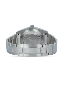 Chairman GENEVE Men's Stainless Steel Silver Wrist Watch with Black Dial and Arabic Numbers  - Image 3