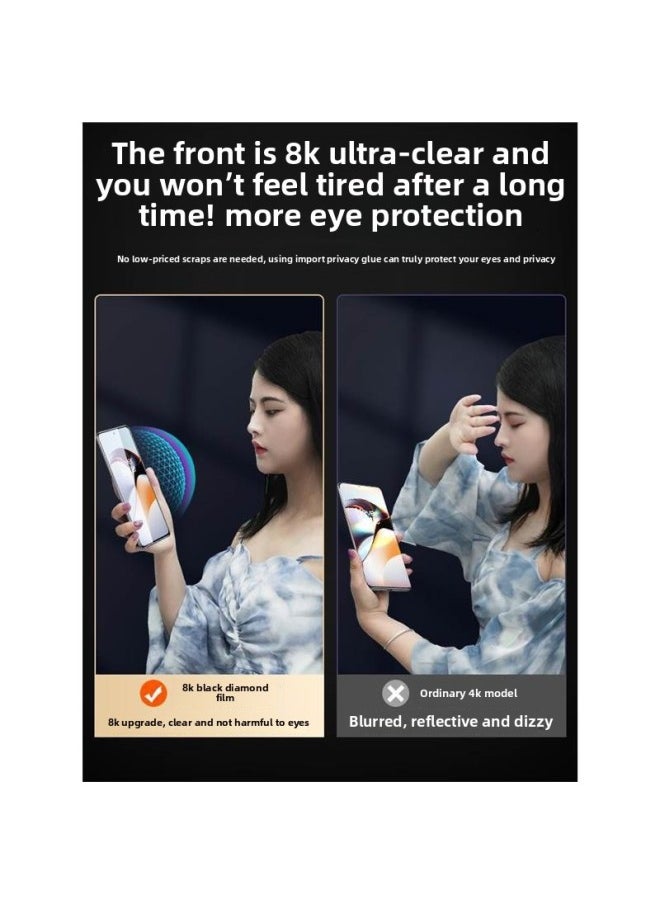 Generic - Applicable To One Plus Ace2 Tempered Film One Plus Ace2 Anti-peep Film 1 Ace2 Mobile Phone Film Oneplusace Full Screen Cover-Color:Ultra-clear Diamond Film 50 Times Explosion-proof♦3 Pieces♦Free Artifact + Lens Film + Rear Film-Size:Oneplus Ace2 - Image 1