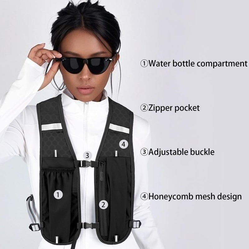 RupeeRise Running Vest with Hydration Bag, 15.75in Lightweight Hydration Vest for Men and Women, Marathon Running Accessories with Bladder Water Bag, Tactical Vest for Outdoor Activities Like Hiking, Cycling - Image 3
