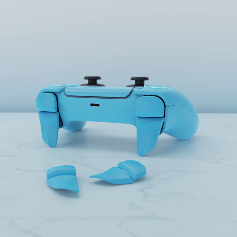 PlayVital Blade 2 Pairs Shoulder Buttons Extension Triggers for ps5 Controller, Game Improvement Adjusters for PS Portal Remote Player, Bumper Trigger Extenders for ps5 Edge - Starlight Blue - Image 4