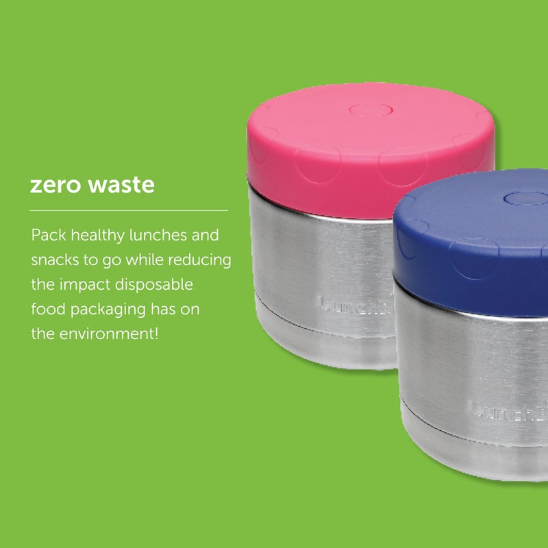 LunchBots 12oz Insulated Food Jar Stainless Steel Wide Mouth - Container With Vented Lid - Keeps Contents Hot or Cold for Hours - Leak-Proof Portable Thermal Food Jar is Ideal for Soup - Navy - Image 4