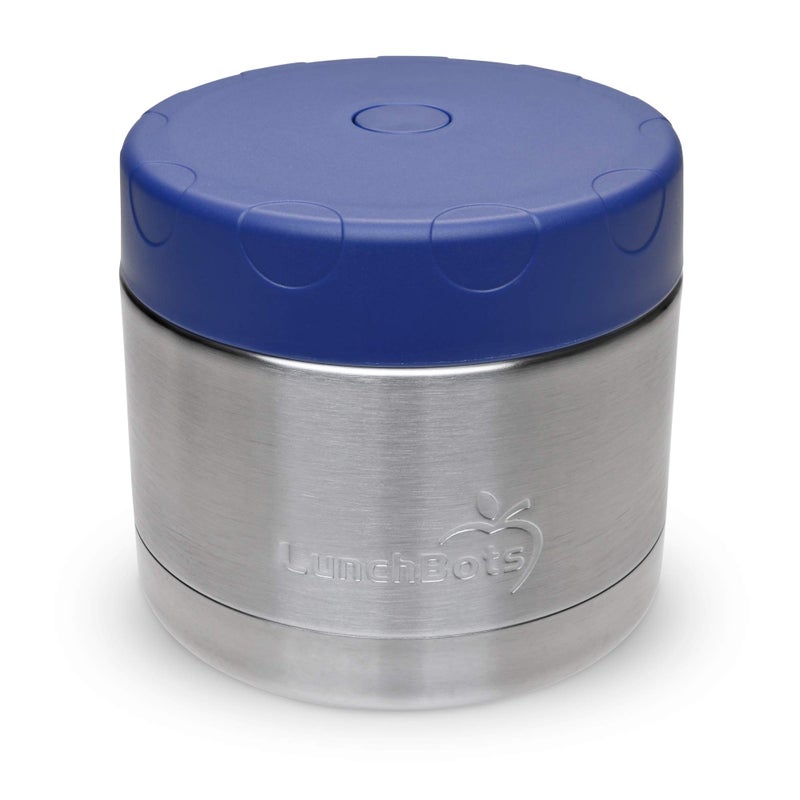 LunchBots 12oz Insulated Food Jar Stainless Steel Wide Mouth - Container With Vented Lid - Keeps Contents Hot or Cold for Hours - Leak-Proof Portable Thermal Food Jar is Ideal for Soup - Navy - Image 1