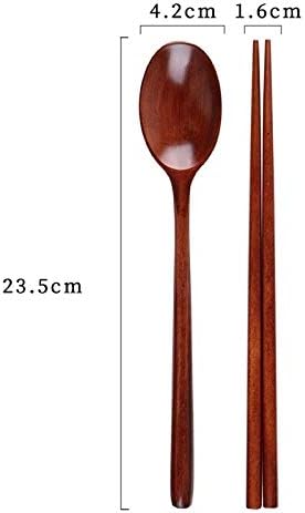 kkhouse 5 Set of Spoons and Chopsticks Handmade Cutlery Tableware Spoons Wooden Korean Jujube Tree Dinnerware Sets Combinations Utensil - Image 2