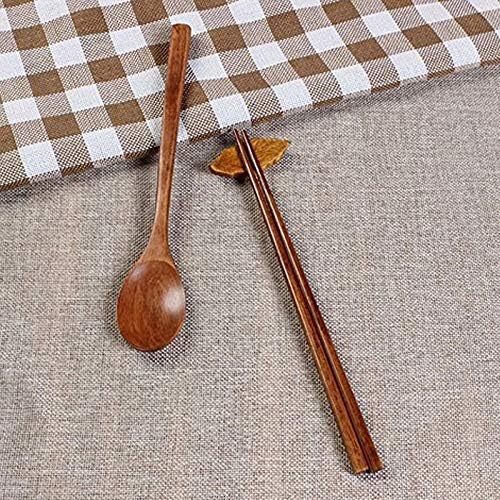kkhouse 5 Set of Spoons and Chopsticks Handmade Cutlery Tableware Spoons Wooden Korean Jujube Tree Dinnerware Sets Combinations Utensil - Image 5