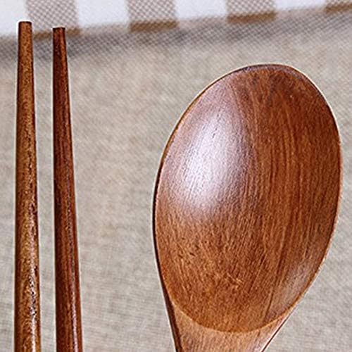 kkhouse 5 Set of Spoons and Chopsticks Handmade Cutlery Tableware Spoons Wooden Korean Jujube Tree Dinnerware Sets Combinations Utensil - Image 3