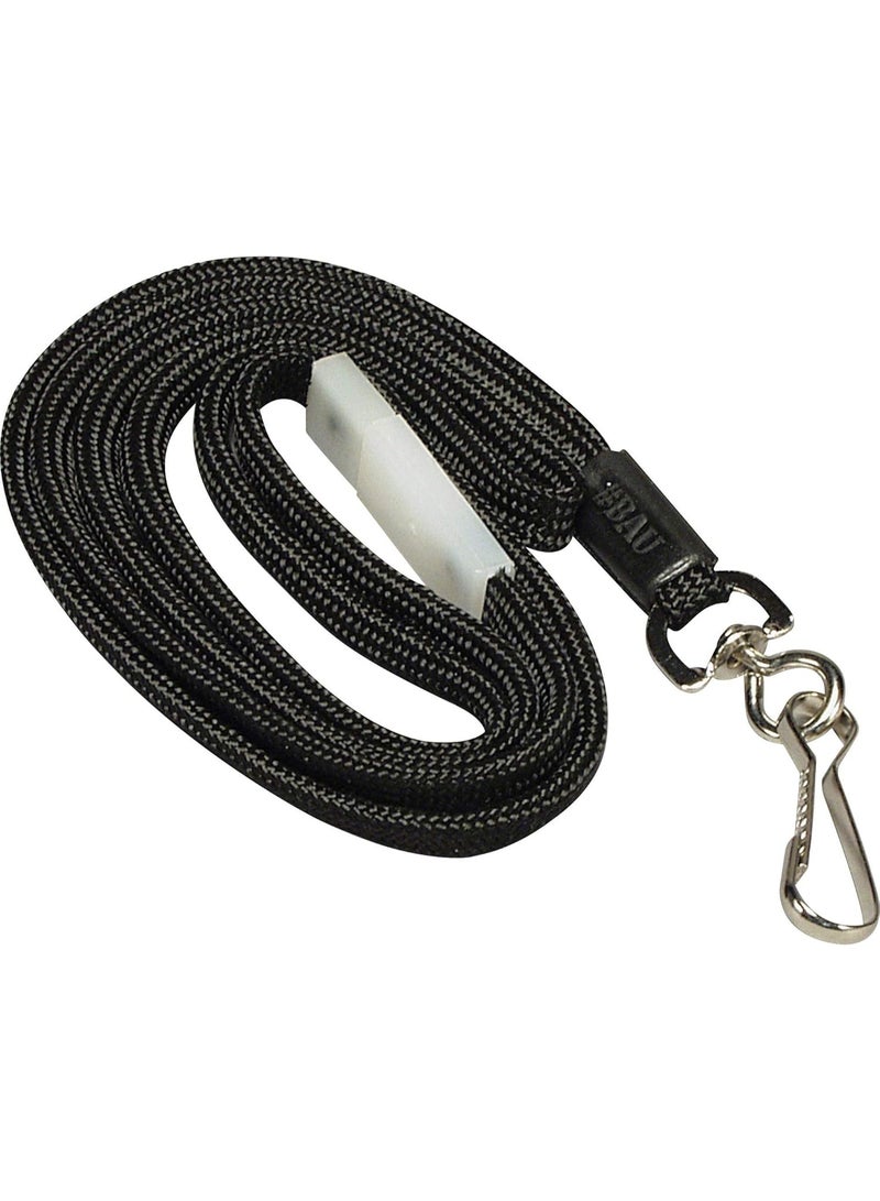 Swingline GBC ID Lanyard, Breakaway Lanyard with Swivel Hook, BadgeMates, Black, 12 Pack (3748010) - Image 1