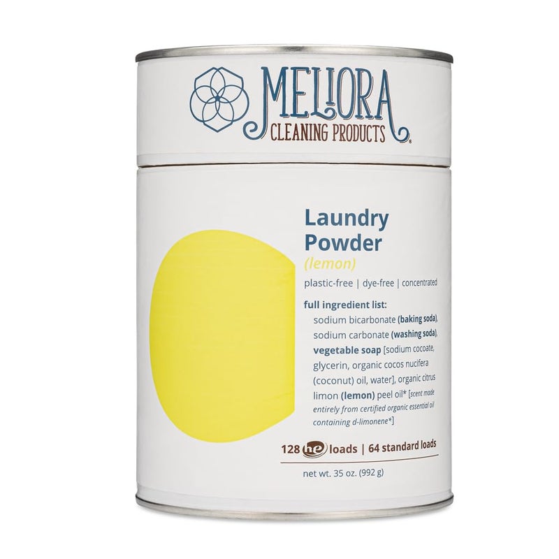 Meliora Cleaning Products Laundry Powder Detergent (128 HE Loads), Lemon - Image 1