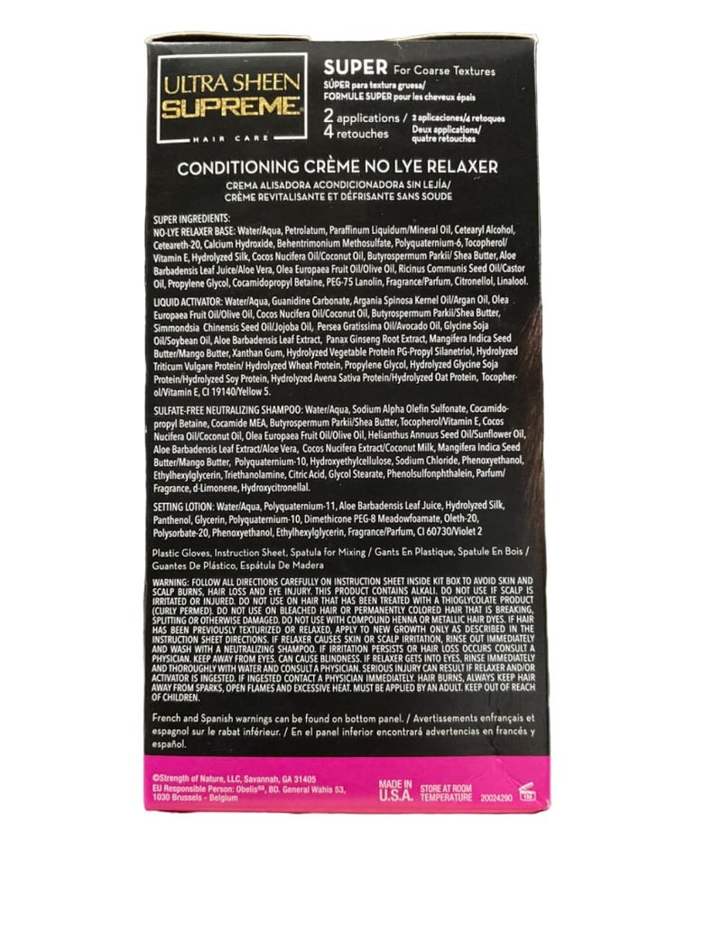 Ultra Sheen Supreme No-lye Relaxer Conditioning Creme Kit, Super, 1 Ea, 1count - Image 2