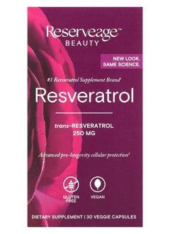 Reserveage Resveratrol 250 mg 30 Veggie Capsules 