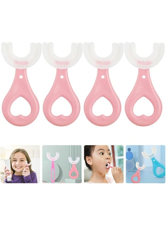 DFBTYG U- Shape Toothbrush 1Set 4Pcs Kids U- Shape Manual Tooth Brushes - Image 2