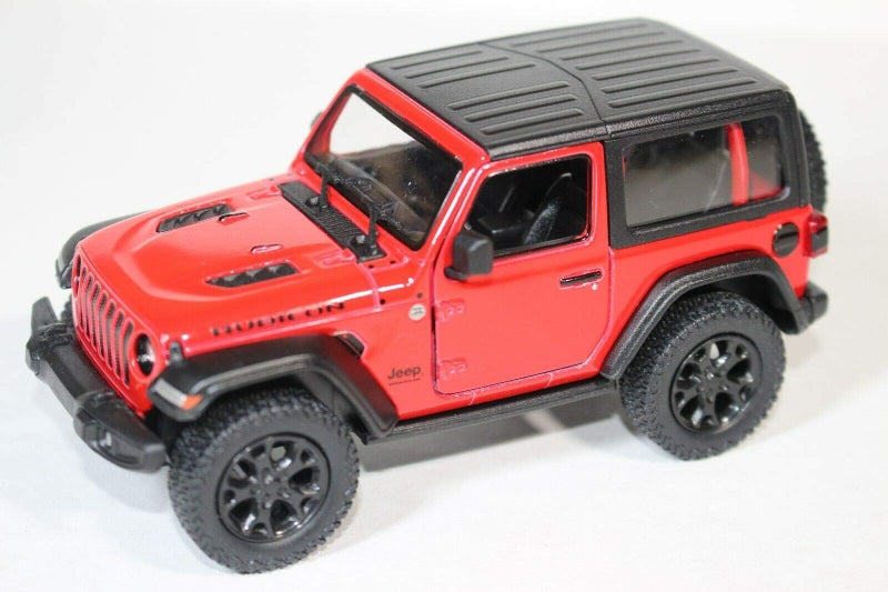 KiNSMART - Jeep Wrangler Rubicon Off Road 4x4 5 inch 1:34 Scale Die Cast Model Replica Toy Car (Red Hardtop) - Image 1