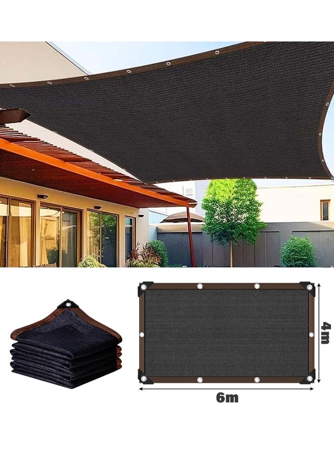 Generic Sun Shade Cloth Cover Mesh with Grommets Sun Shade Sail Garden Sunblock Shade Cloth Shading Net Sun Canopies for Greenhouse Garden Plants Sail Net Sun Protection Fabric Mesh (Black)  - Image 1