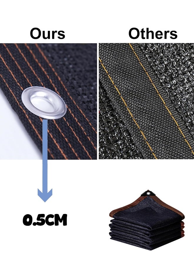 Generic Sun Shade Cloth Cover Mesh with Grommets Sun Shade Sail Garden Sunblock Shade Cloth Shading Net Sun Canopies for Greenhouse Garden Plants Sail Net Sun Protection Fabric Mesh (Black)  - Image 5