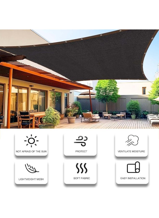 Sun Shade Cloth Cover Mesh with Grommets Sun Shade Sail Garden Sunblock Shade Cloth Shading Net Sun Canopies for Greenhouse Garden Plants Sail Net Sun Protection Fabric Mesh (Black)