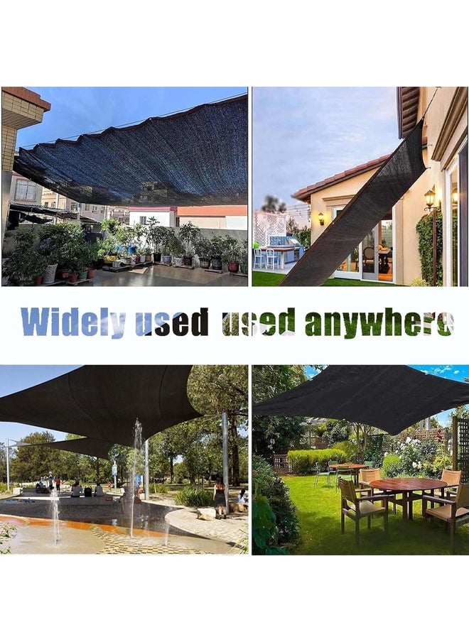 Sun Shade Cloth Cover Mesh with Grommets Sun Shade Sail Garden Sunblock Shade Cloth Shading Net Sun Canopies for Greenhouse Garden Plants Sail Net Sun Protection Fabric Mesh (Black)