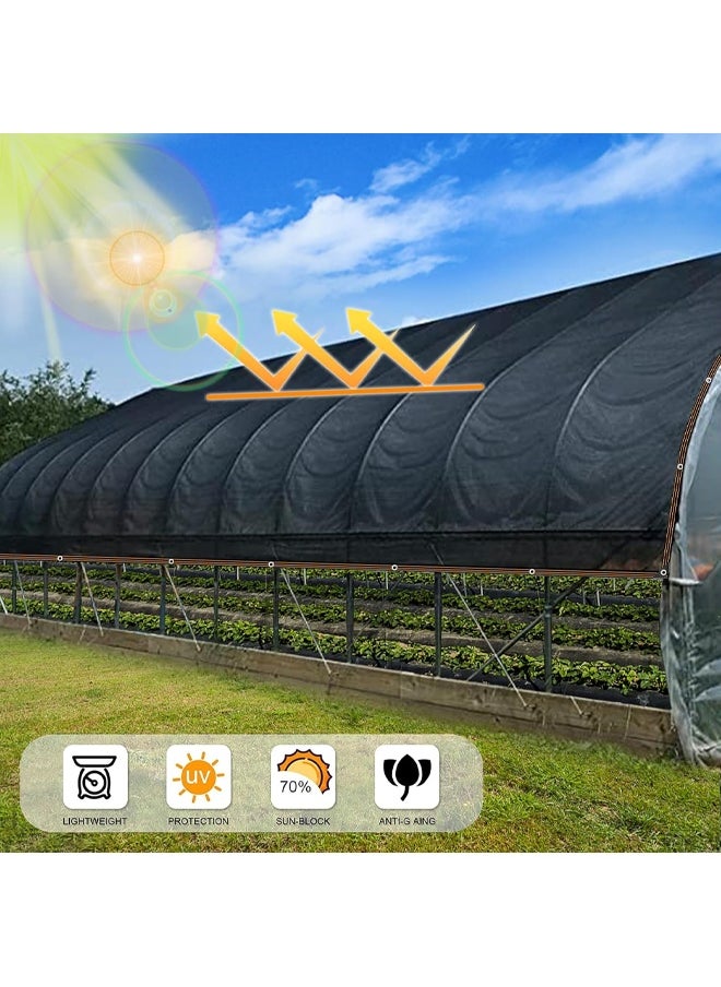 Generic Sun Shade Cloth Cover Mesh with Grommets Sun Shade Sail Garden Sunblock Shade Cloth Shading Net Sun Canopies for Greenhouse Garden Plants Sail Net Sun Protection Fabric Mesh (Black)  - Image 2
