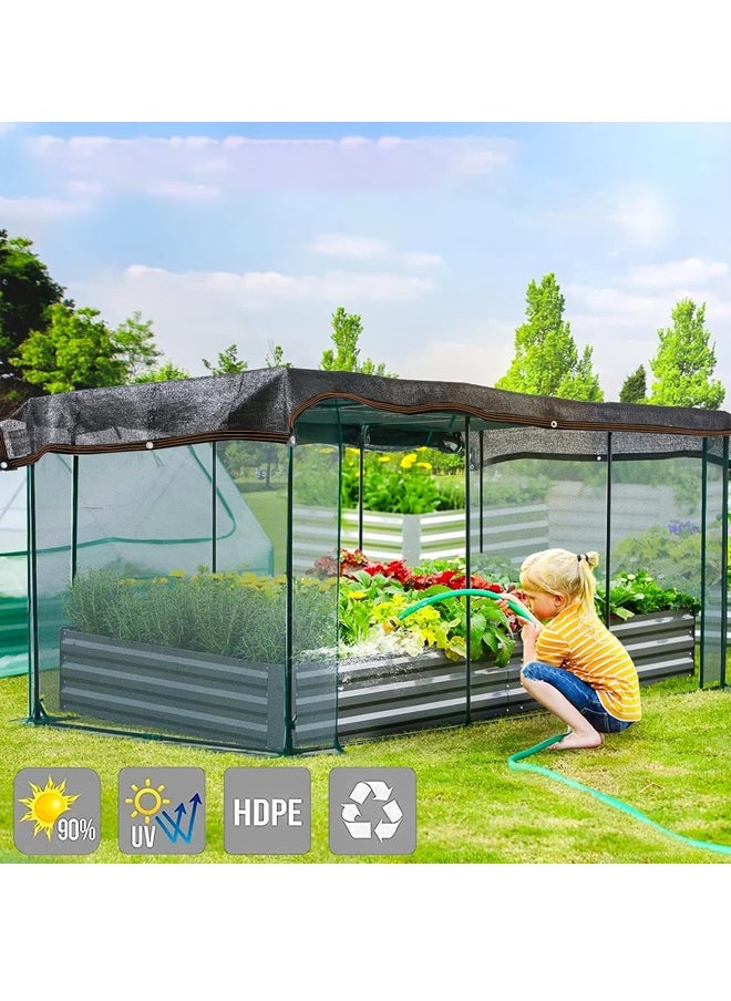 Generic Sun Shade Cloth Cover Mesh with Grommets Sun Shade Sail Garden Sunblock Shade Cloth Shading Net Sun Canopies for Greenhouse Garden Plants Sail Net Sun Protection Fabric Mesh (Black)  - Image 3