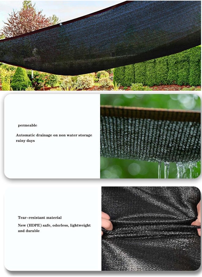 Generic Sun Shade Cloth Cover Mesh with Grommets Sun Shade Sail Garden Sunblock Shade Cloth Shading Net Sun Canopies for Greenhouse Garden Plants Sail Net Sun Protection Fabric Mesh (Black)  - Image 4
