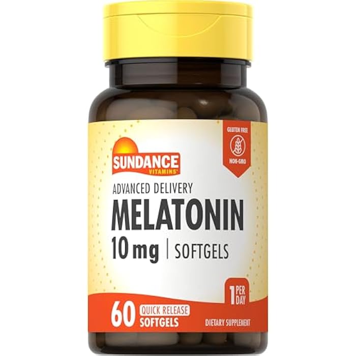 Sundance Melatonin 10mg | 60 Softgels | Advanced Delivery | Non-GMO and Gluten Free Supplement - Image 1
