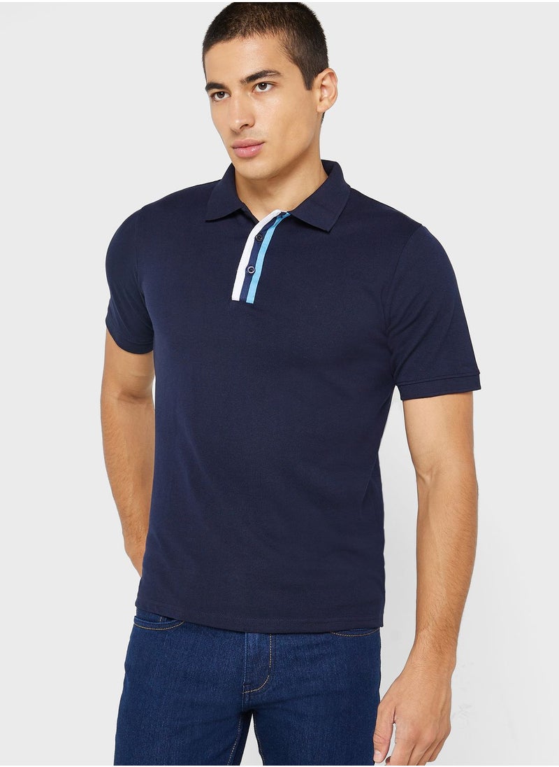 Seventy Five - Tape Detail Polo Shirt - Image 1