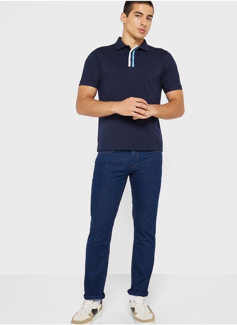 Seventy Five - Tape Detail Polo Shirt - Image 1