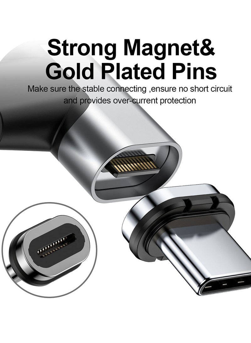 SOLARAE Magnetic Type-C Adapter for MacBook, Support PD 100W Fast Charging Protocol, 90 Degree Elbow Adapter, USB 3.1 4K 60hz HD Video Output, 10Gbps Extreme Speed File Transfer - Image 2
