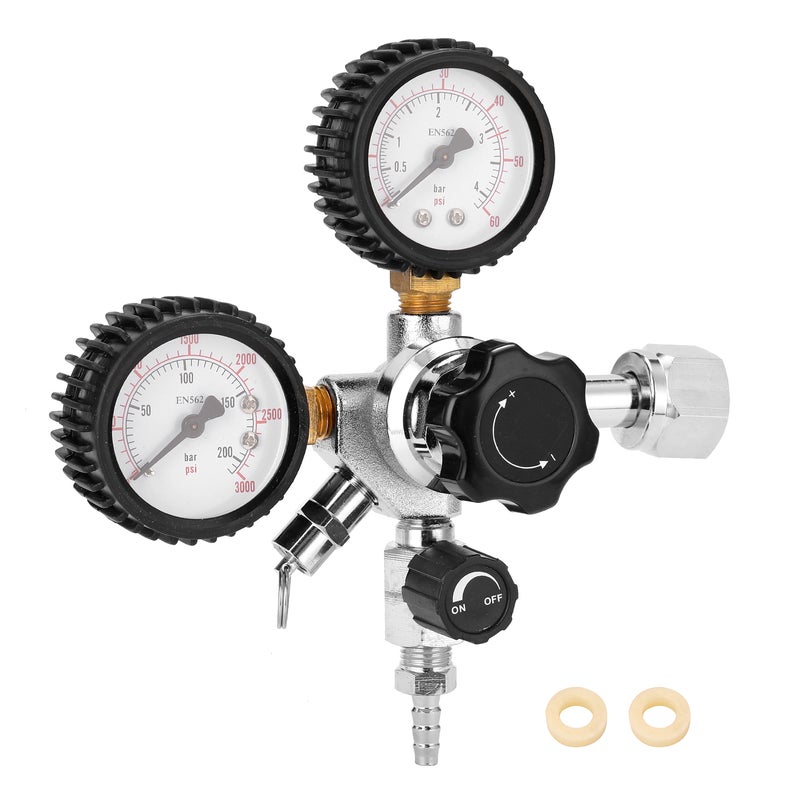 CGA320 Beer Keg CO2 Regulator Safety Pressure Relief Valve 0-3000 PSI Tanks Pressure Adjustable - Image 1