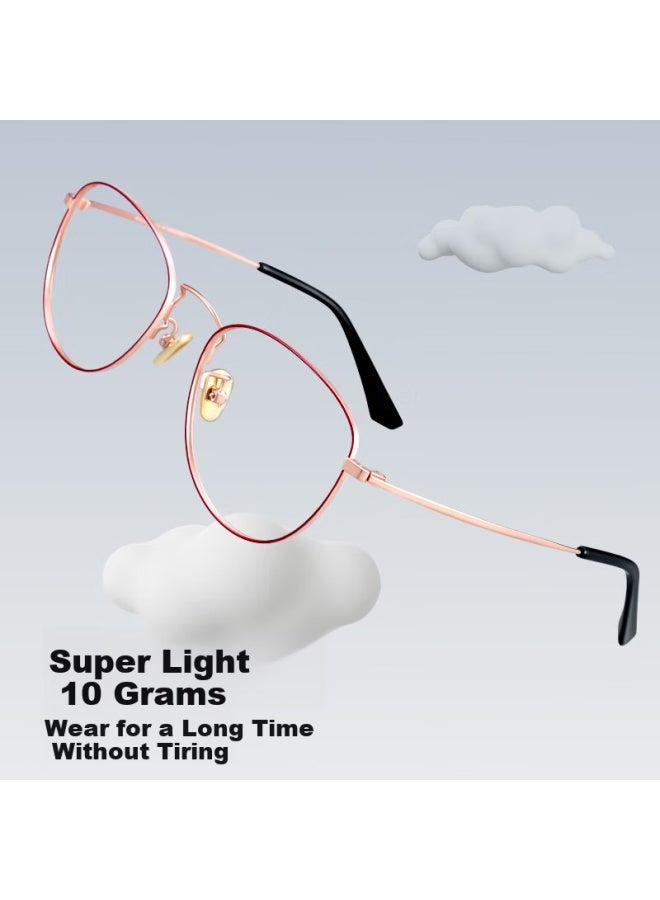 Pulais Women's Imported Ultra-light Anti-aging Blue Light Blocking High Definition High-end Comfortable Progressive Reading Gl 9041 +2.50 Strength - Image 3