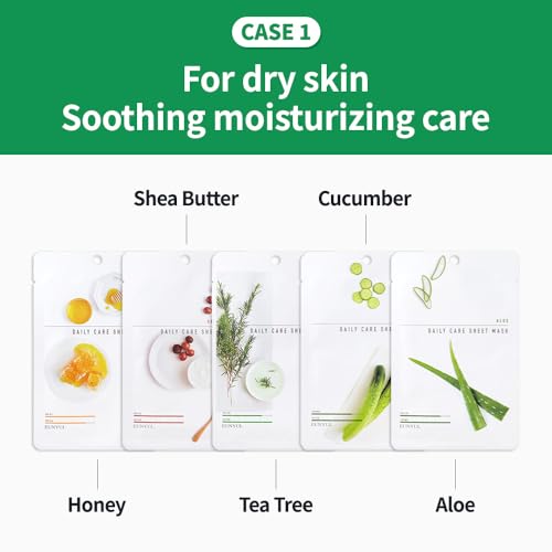 EUNYUL [PACK OF 12] Daily Care Facial Sheet Mask Pack 12 types Korean Skincare Hydrating & Nourishing & Natural Ingredients for All Skin Types - Image 4