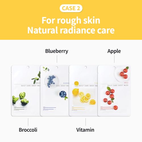 EUNYUL [PACK OF 12] Daily Care Facial Sheet Mask Pack 12 types Korean Skincare Hydrating & Nourishing & Natural Ingredients for All Skin Types - Image 5