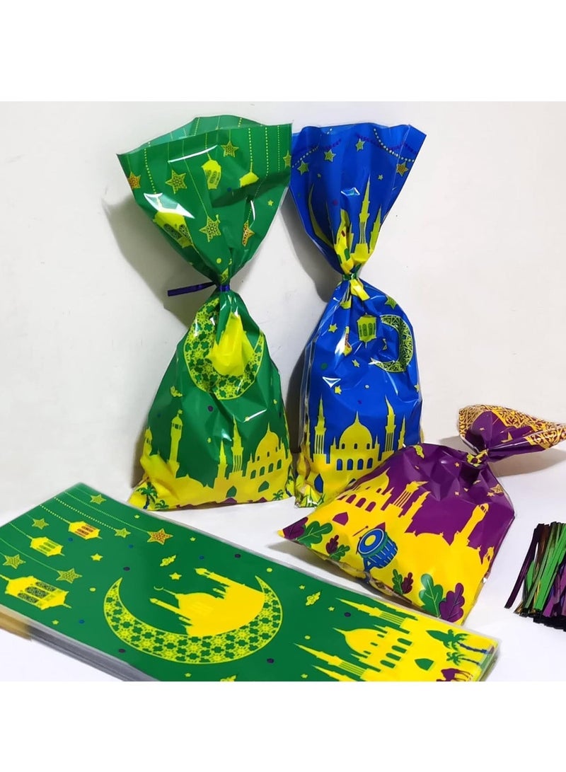 Y&D DoneJPee Ramadan Goodie Bags, 100 Pcs, 4 Designs, Polypropylene, for Eid Mubarak Decoration, Muslim Party Favor Supplies - Image 5