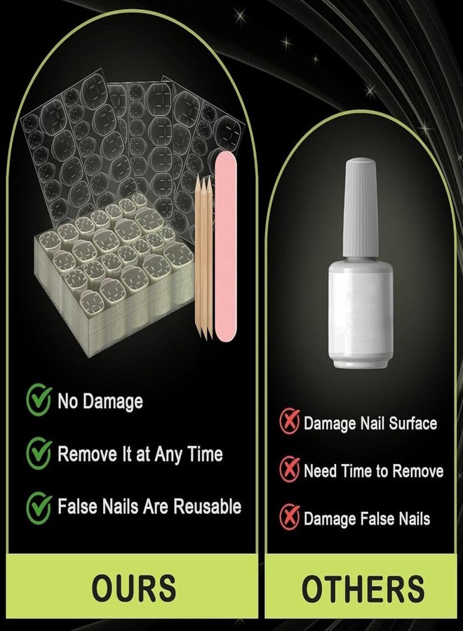 Lobe Miracle لاصقات أظافر لوب ميراكل للأظافر الاصطناعية، 480 قطعة من ملصقات الغراء الهلامي الشفافة ذات الوجهين، لاصقات مانيكير مقاومة للماء وجيدة التهوية، 20 ورقة مع أدوات - Image 5
