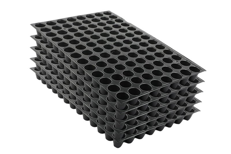 Halsey Germination Seedling Tray - 98 Holes, 5 Pack, Black, Indoor/Outdoor, Medium Size - Image 1