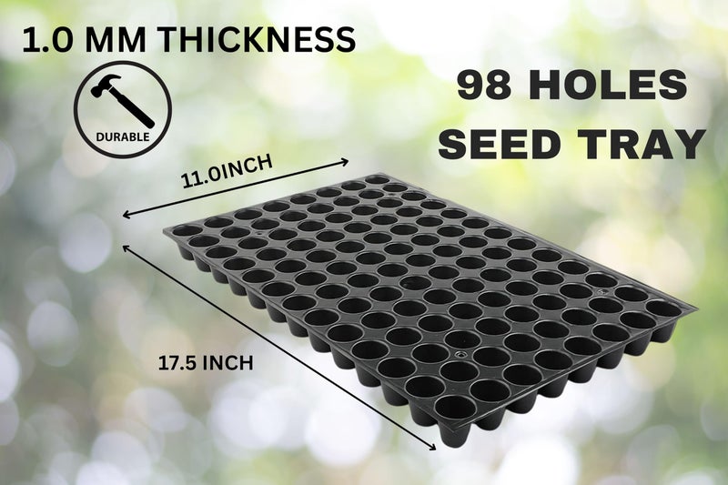 Halsey Germination Seedling Tray - 98 Holes, 5 Pack, Black, Indoor/Outdoor, Medium Size - Image 4