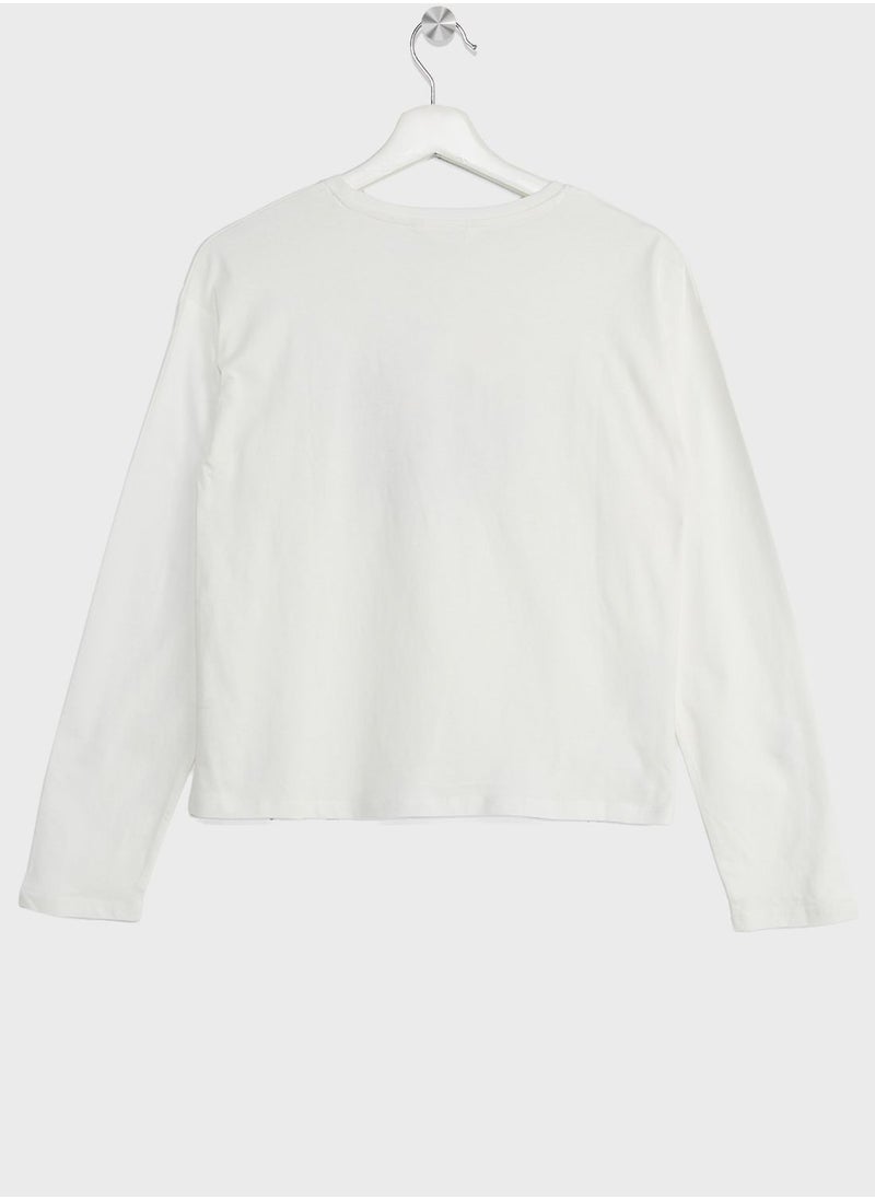 MANGO - Kids Text Embossed T-Shirt - Image 1